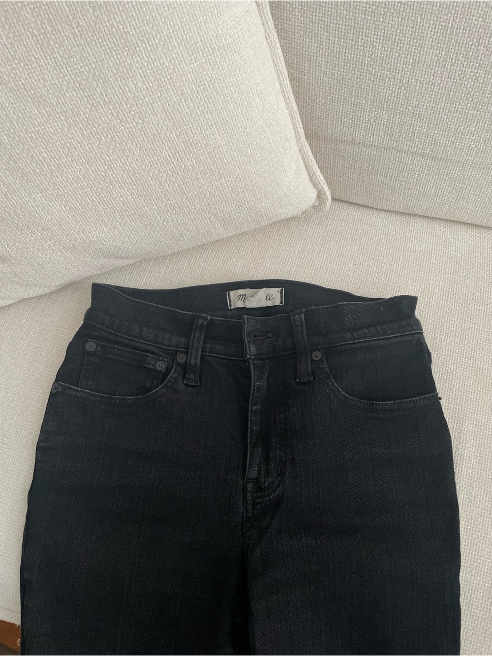 Madewell Mid-Rise Kick Out Black Jeans
